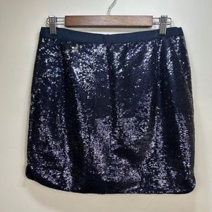 J Crew Purple Sequined Mini Skirt with Pockets